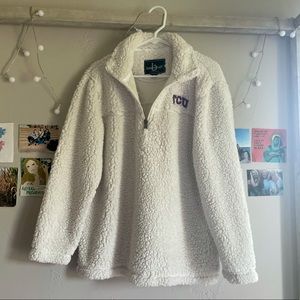 fluffy university half zip